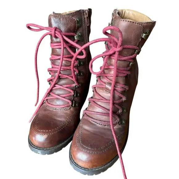 Lucky Brand Womens Lace Up Boots Heel Size 7.5 - Picture 1 of 9